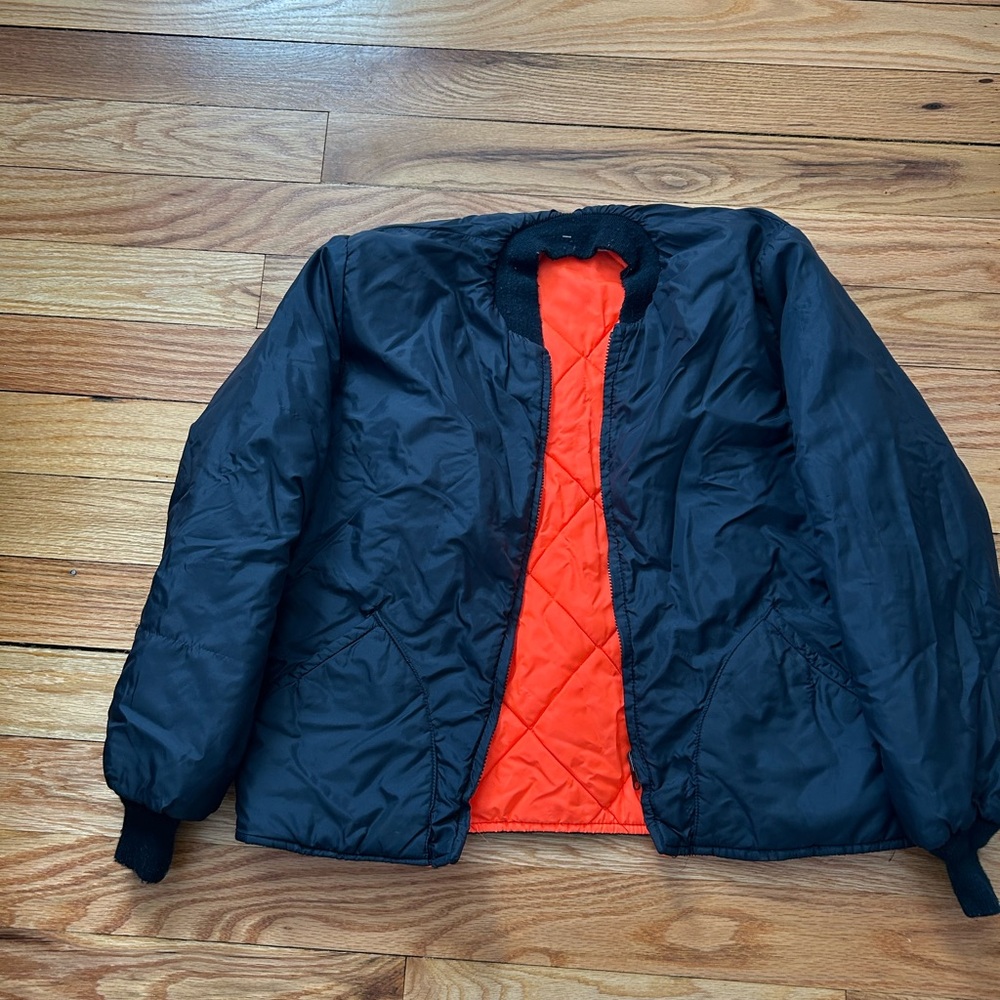 Vintage Spiewak Reversible Navy and Orange Bomber Jacket